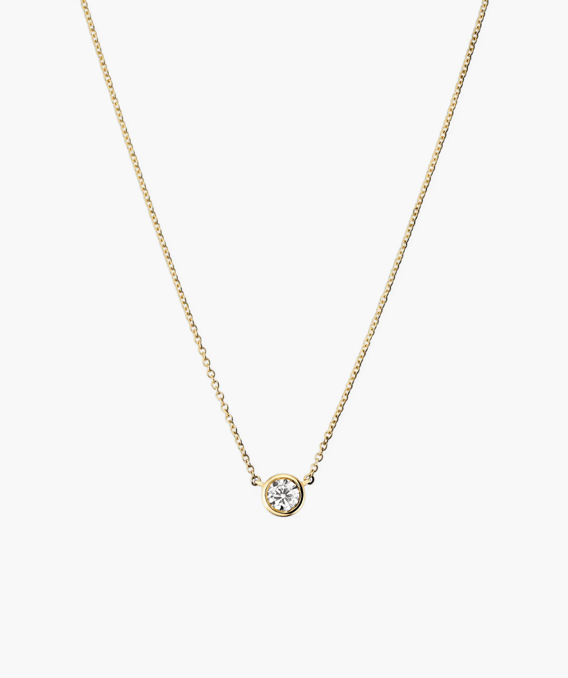 Bezel Lab Grown Diamond Necklace 0.25 ct