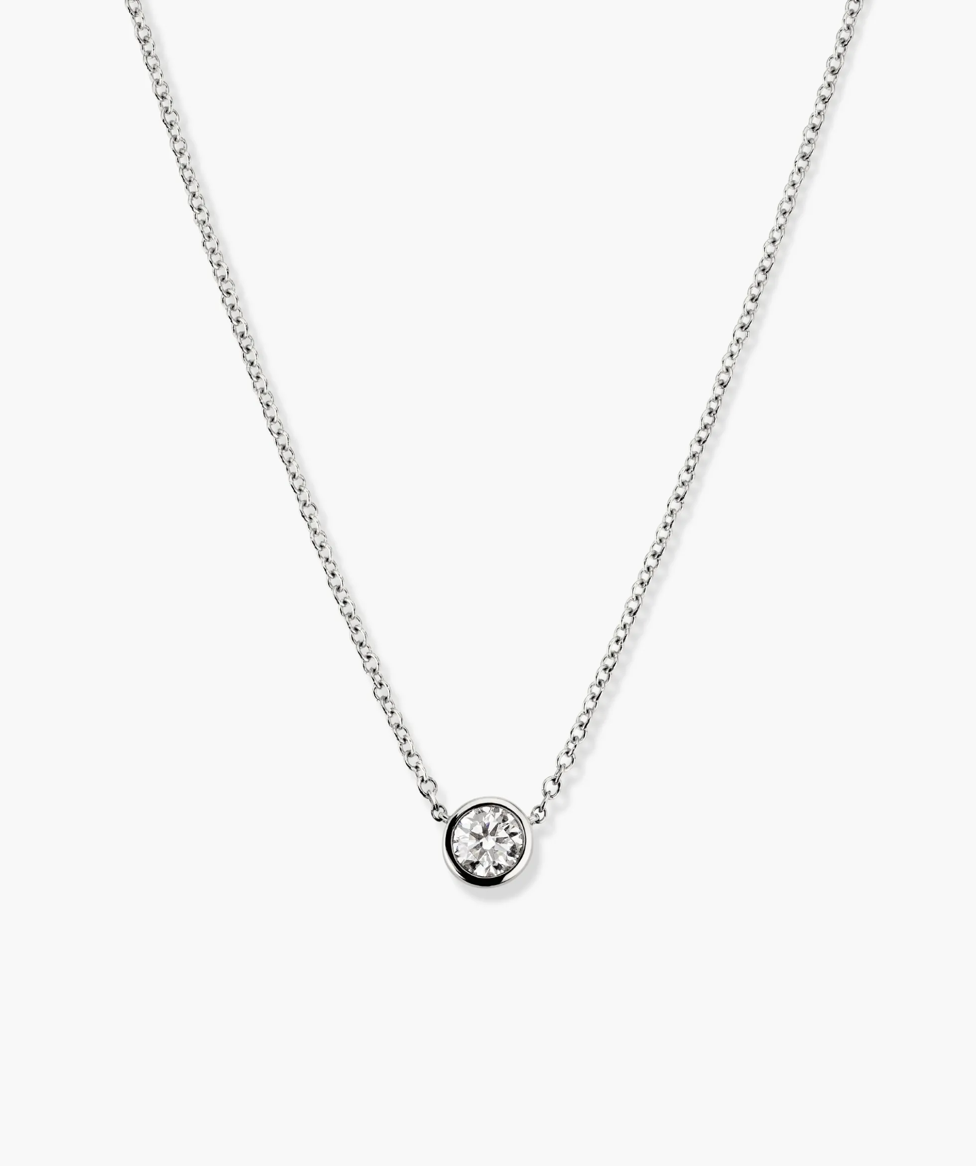 Bezel Lab Grown Diamond Necklace 0.5 ct