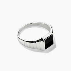 Black Onyx Square Signet Ring