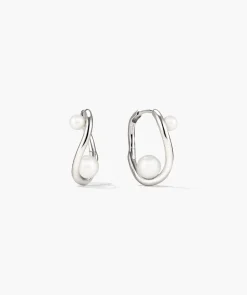 Dôme Figure Pearl Hoops