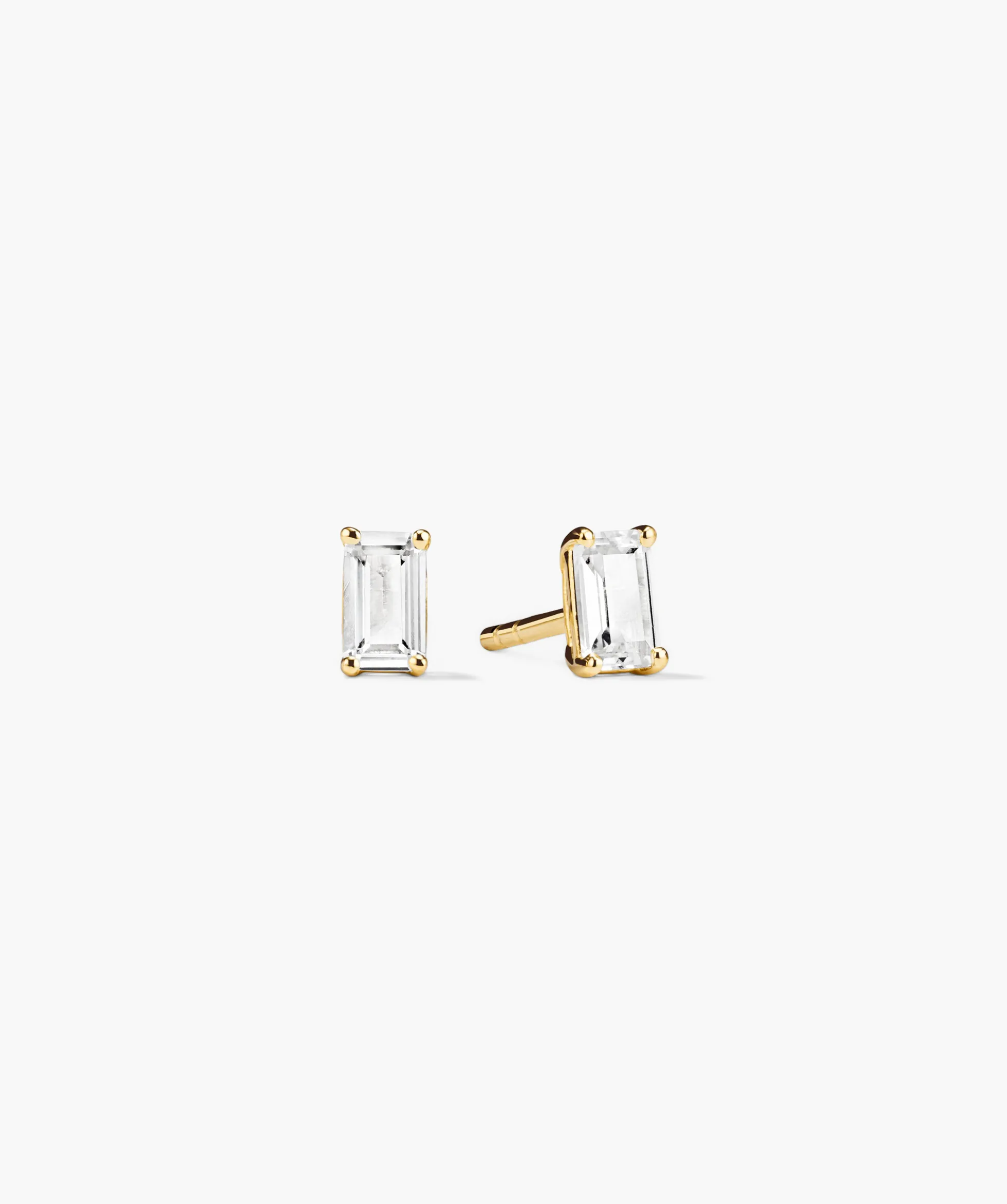 Lab Grown Sapphire Emerald Cut Studs