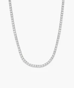 Lab Grown Sapphire Tennis Necklace