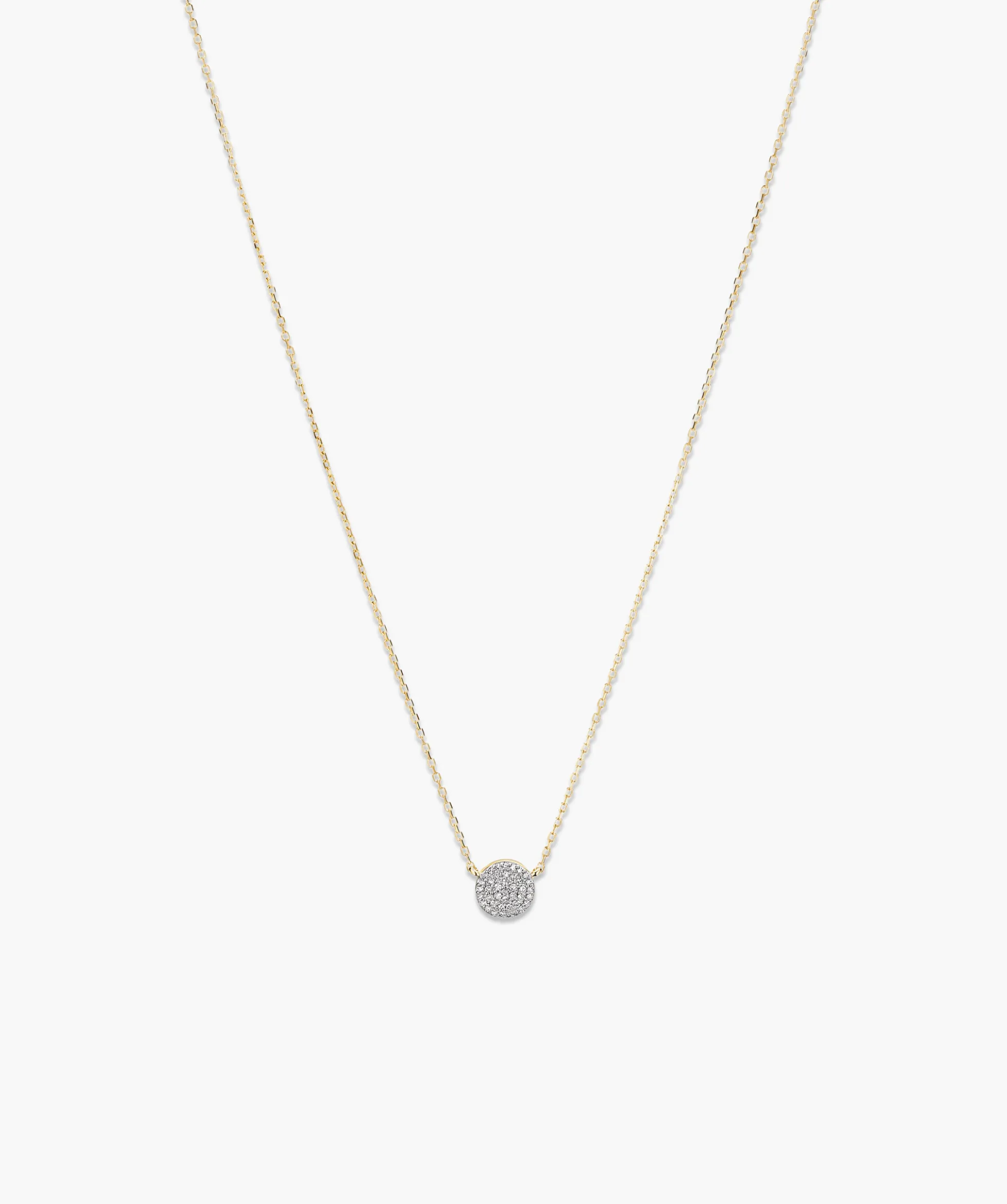 Large Pavé Diamond Round Necklace