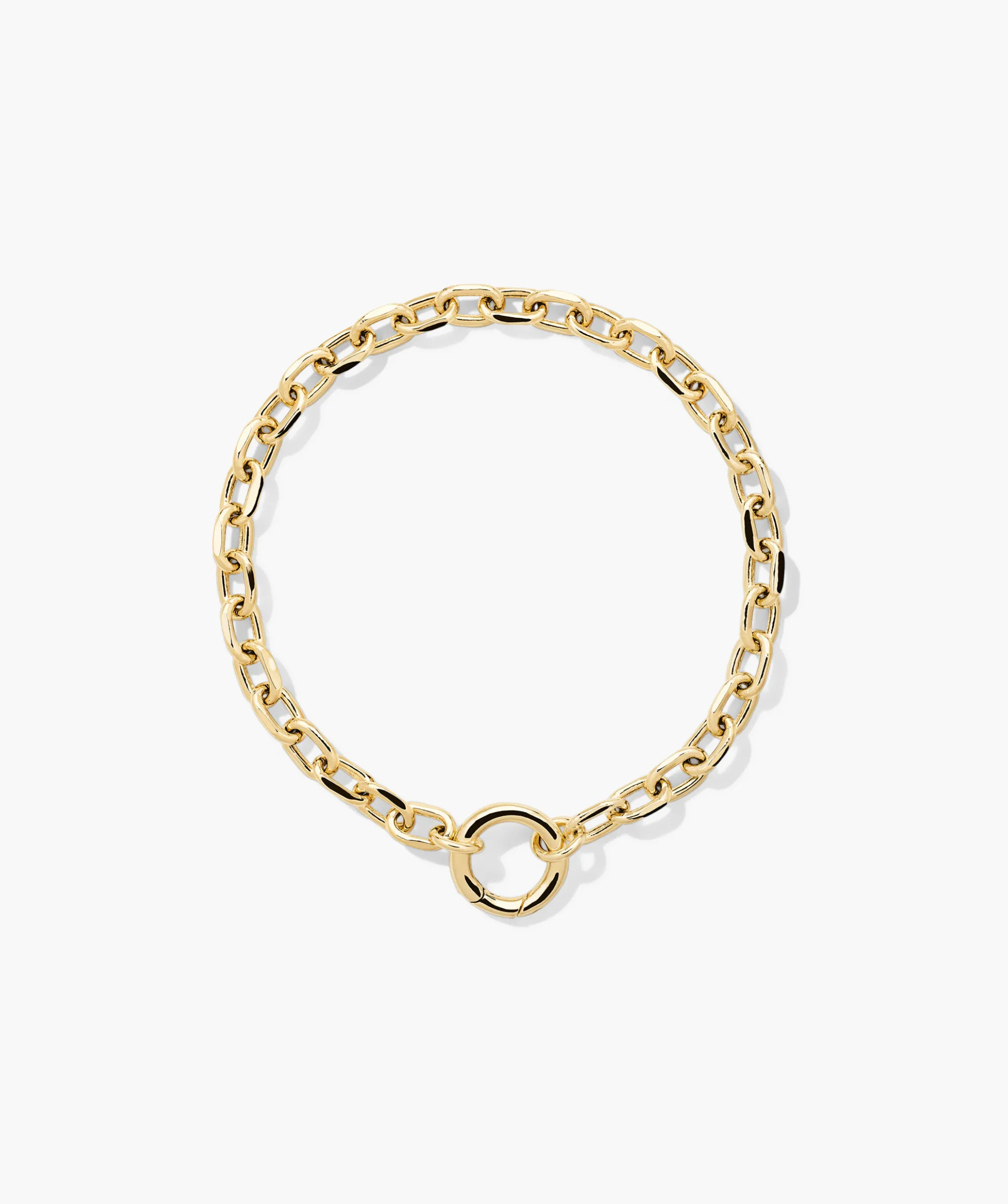Large Square Oval Chain Charm Bracelet