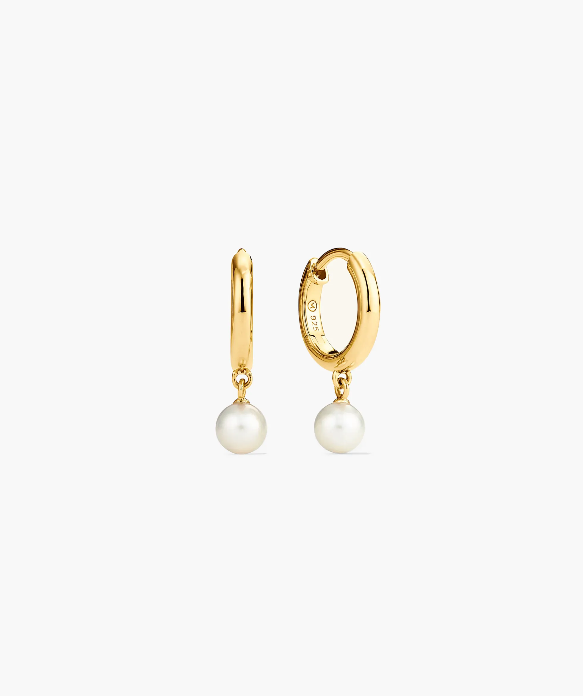 Mira Round Pearl Hoops