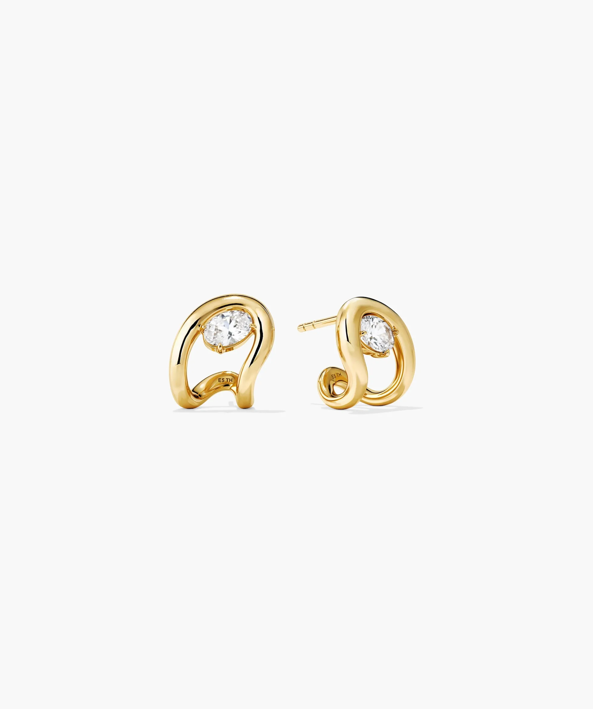 Organic Dôme Curve Gemstone Huggies