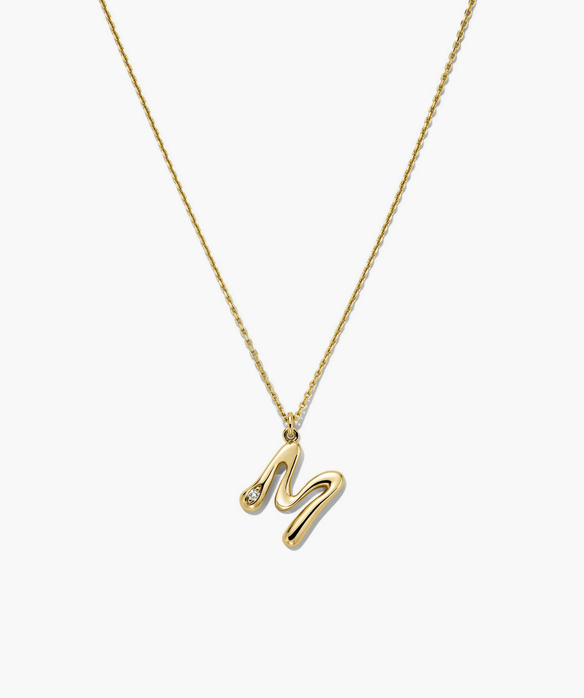 Organic Dôme Liquid Letter Pendant Necklace