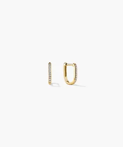 Pavé Diamond Huggie U Hoops