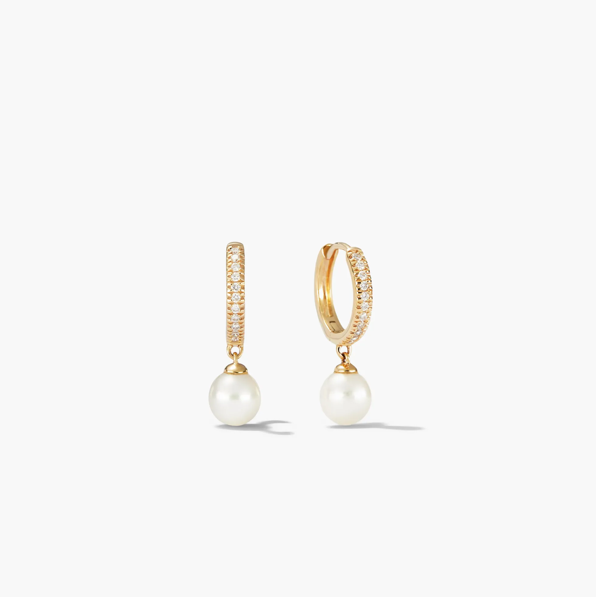 Pavé Diamond Pearl Huggies