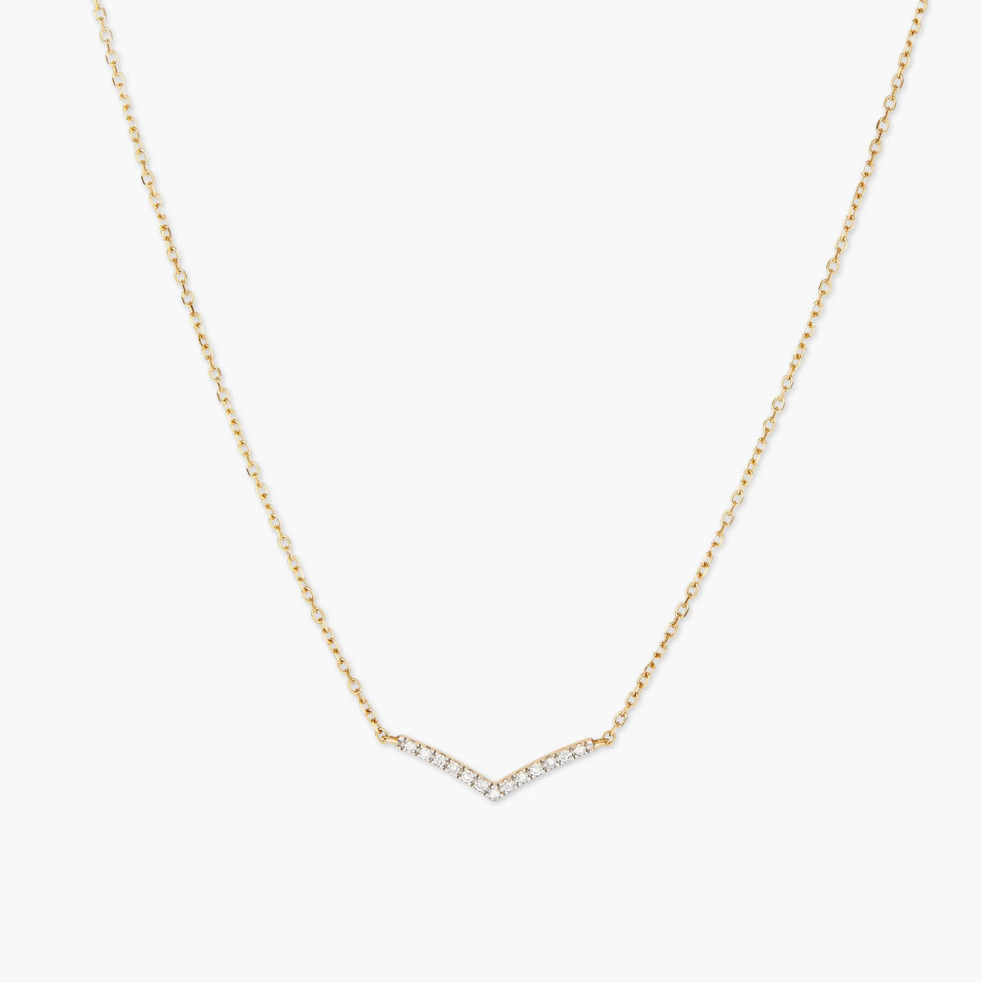 Pavé Diamond Wishbone Necklace