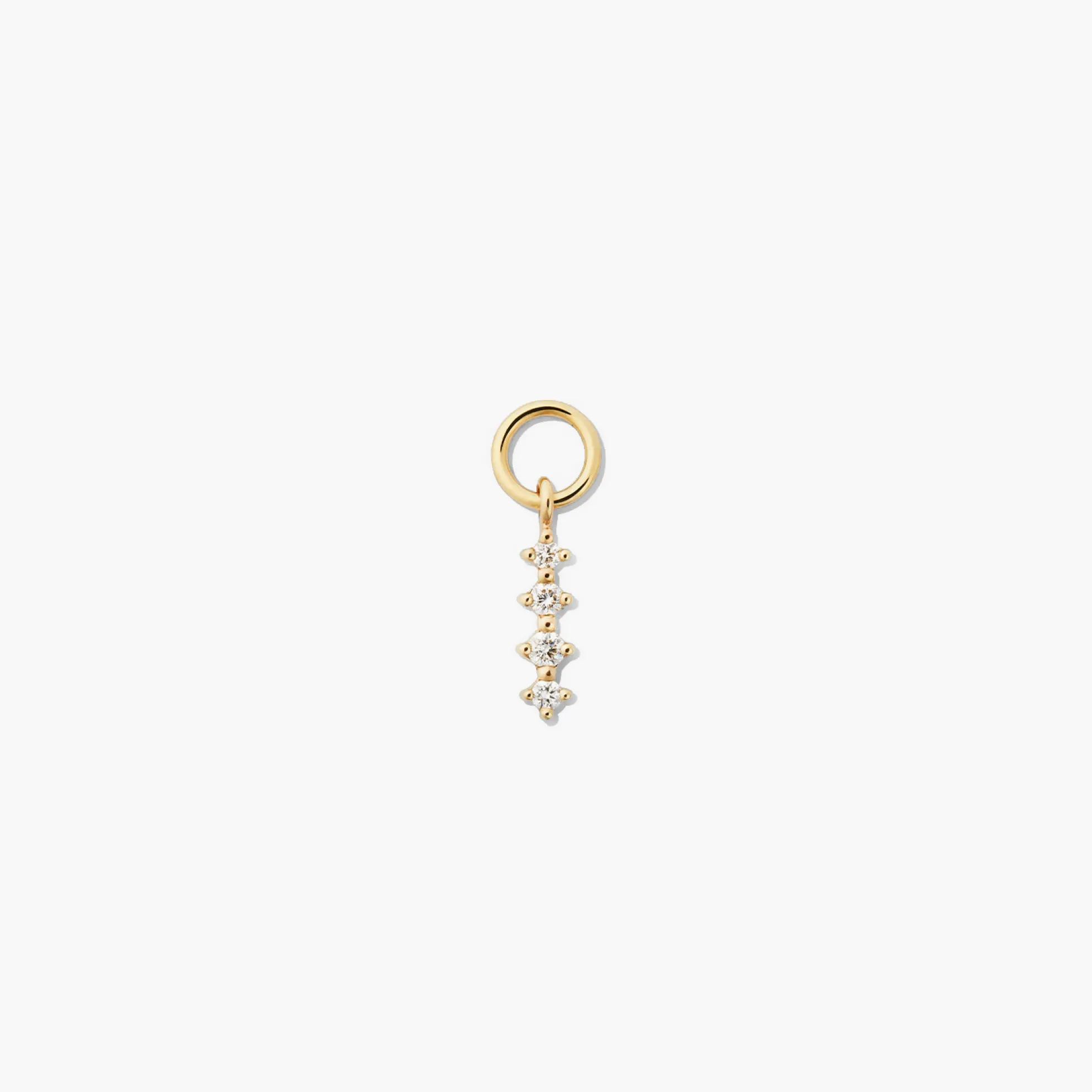 Single Diamond Icicle Hoop Charm